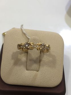 One of a kind champagne & white diamond ring