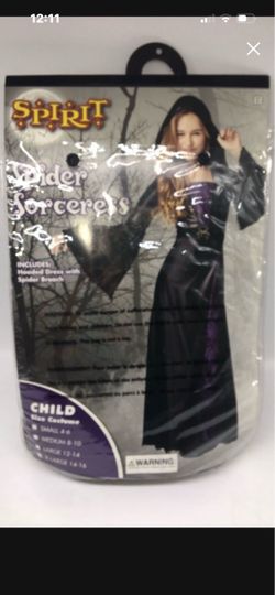 Spirit Spider Sorceress Child Halloween Costume Size XL 14-16