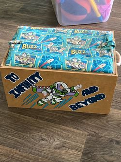 Buzz Lightyear Wooden Toy Box with Fabric