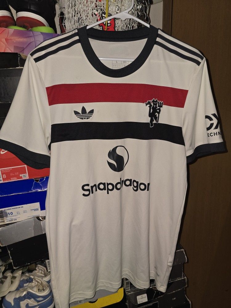 New Adidas Manchester United 24/25 Third Jersey White Size Large