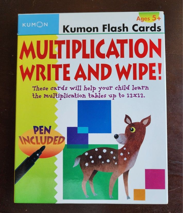 Kumon Multiplication Write and Wipe Flash Cards