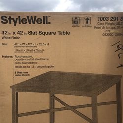Stylewell Patio Table, Umbrella And Base 