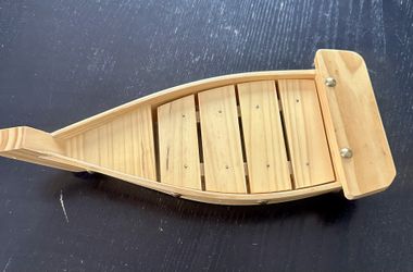 Wooden Sushi Boat And One Set Of Reusable Chopsticks