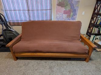 Wooden Frame Futon With Mattress