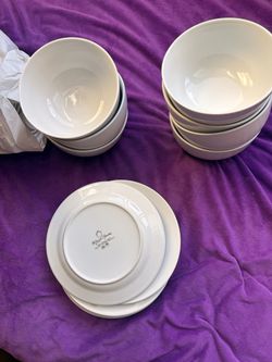 White Ceramic Dinnerware Set – Bowls and Plates