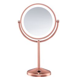 LED Rose Gold Makeup Mirror 1x/10x 