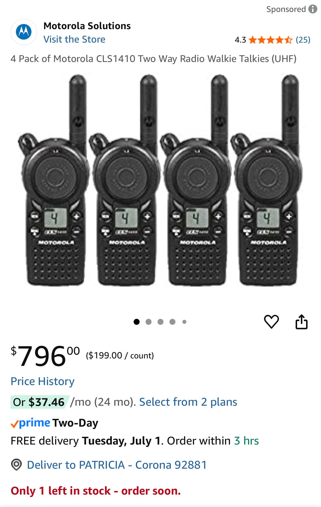 Motorola Walkie Talkie’s