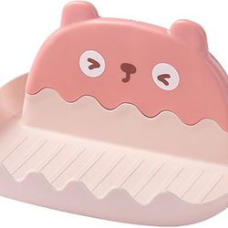 Cartoon Pattern Spoon Lid Holder,Spoon Rest with Lid Holder Thicken Prevents Deformation Pot Lid Utensil Rest for Household Kitchen (redness)