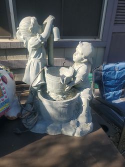 Garden  decor  kids fountain, elephant, frog, and bear I ASK  $100.00 For all