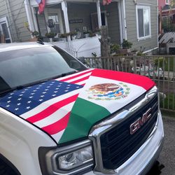 Half USA Mexico Hood Cover 