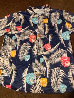San Diego Wave FC Pro Soccer Hawaiian Button Down Shirt Size L/XL Adult