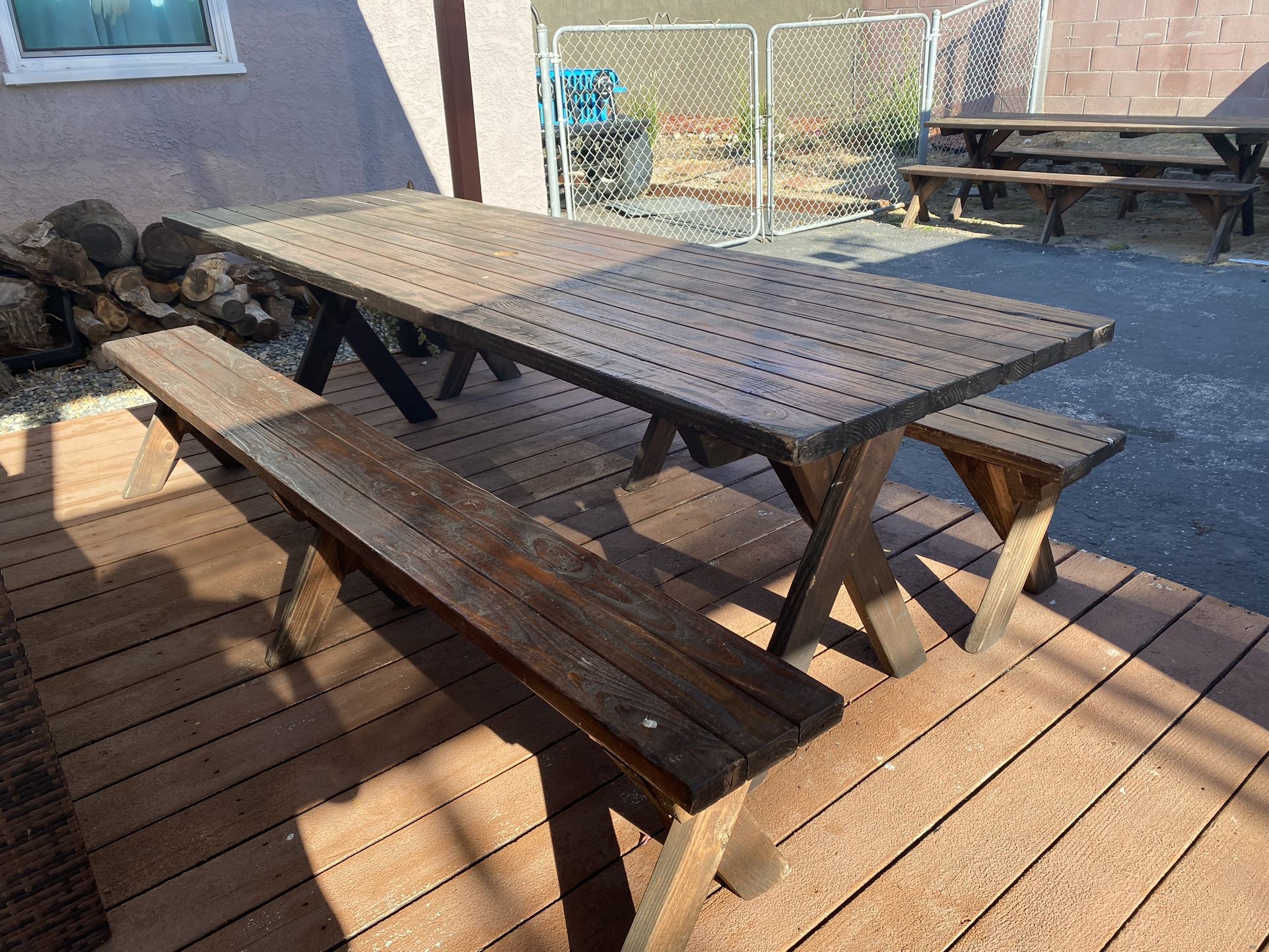 8ft Handmade Wood Picnic Table