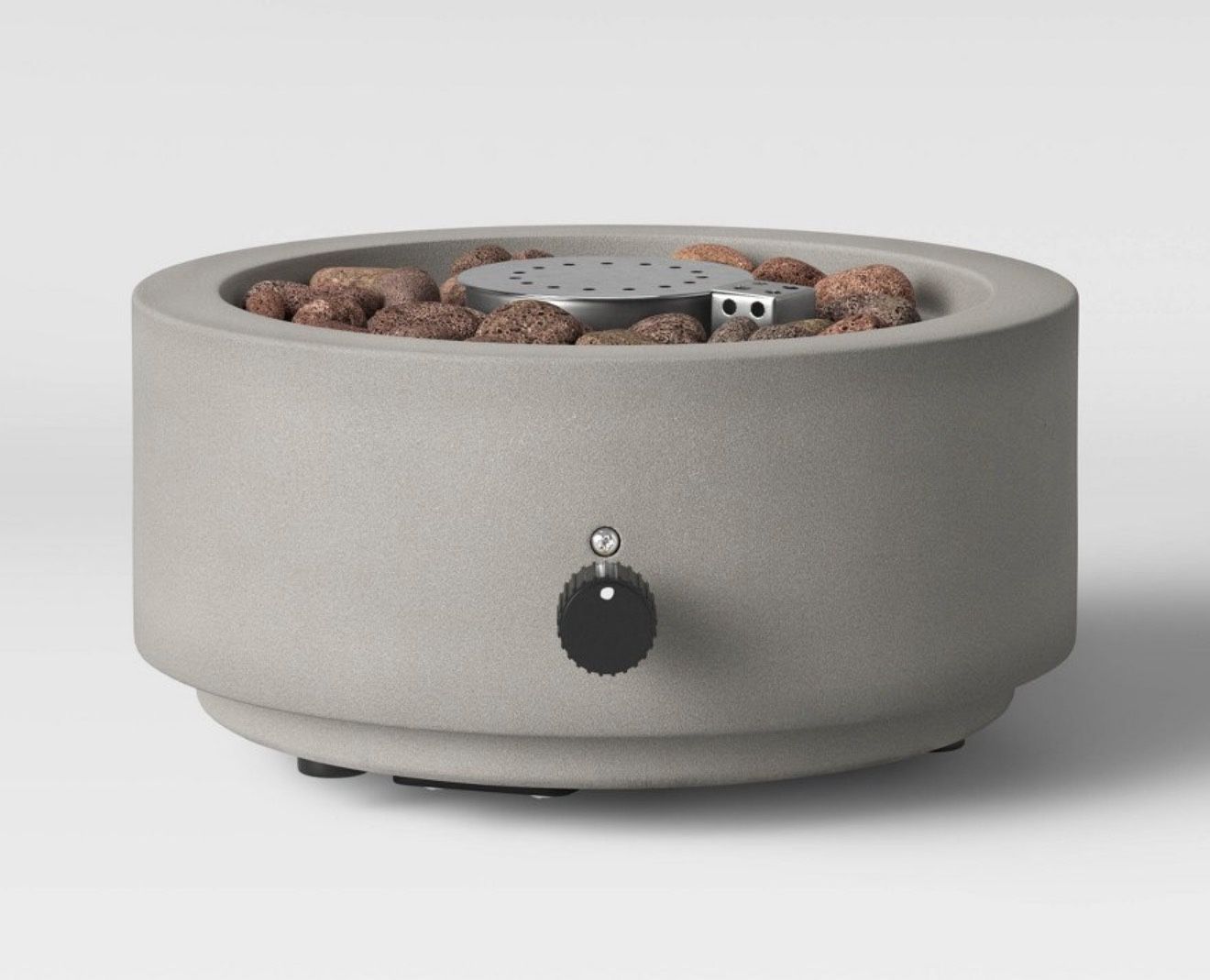 10" Round Pipestone Patio Tabletop Fireplace - Gray