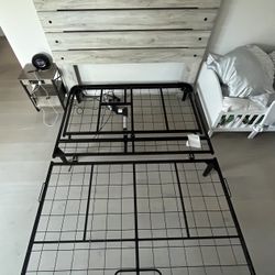 Queen Size Bed Frame With Headrest 