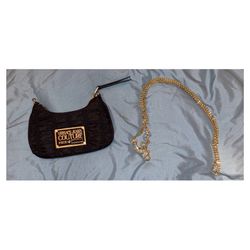 VERSACE JEANS COUTURE Logo Pleated Bag Black