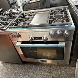 Miele Stainless Steel 36” Gas Range Stove Griddle + Self Clean
