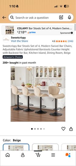 Set of 4 counter height bar stools