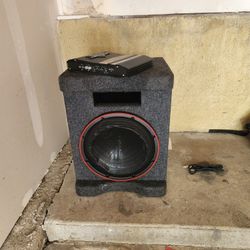 15 Inch Sub Speaker With Box And Amplifier 