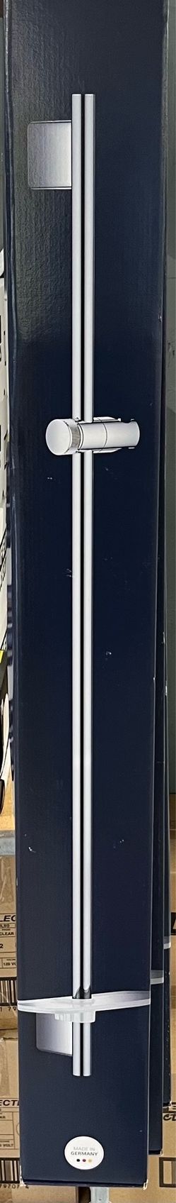 New shower slide bar with soap dish chrome