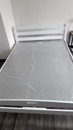 White Wood Bed Frame