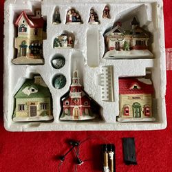  VINTAGE Lillian Vernon 1996 Porcelain Christmas Memories Village ‼️ See pictures For Details ‼️
