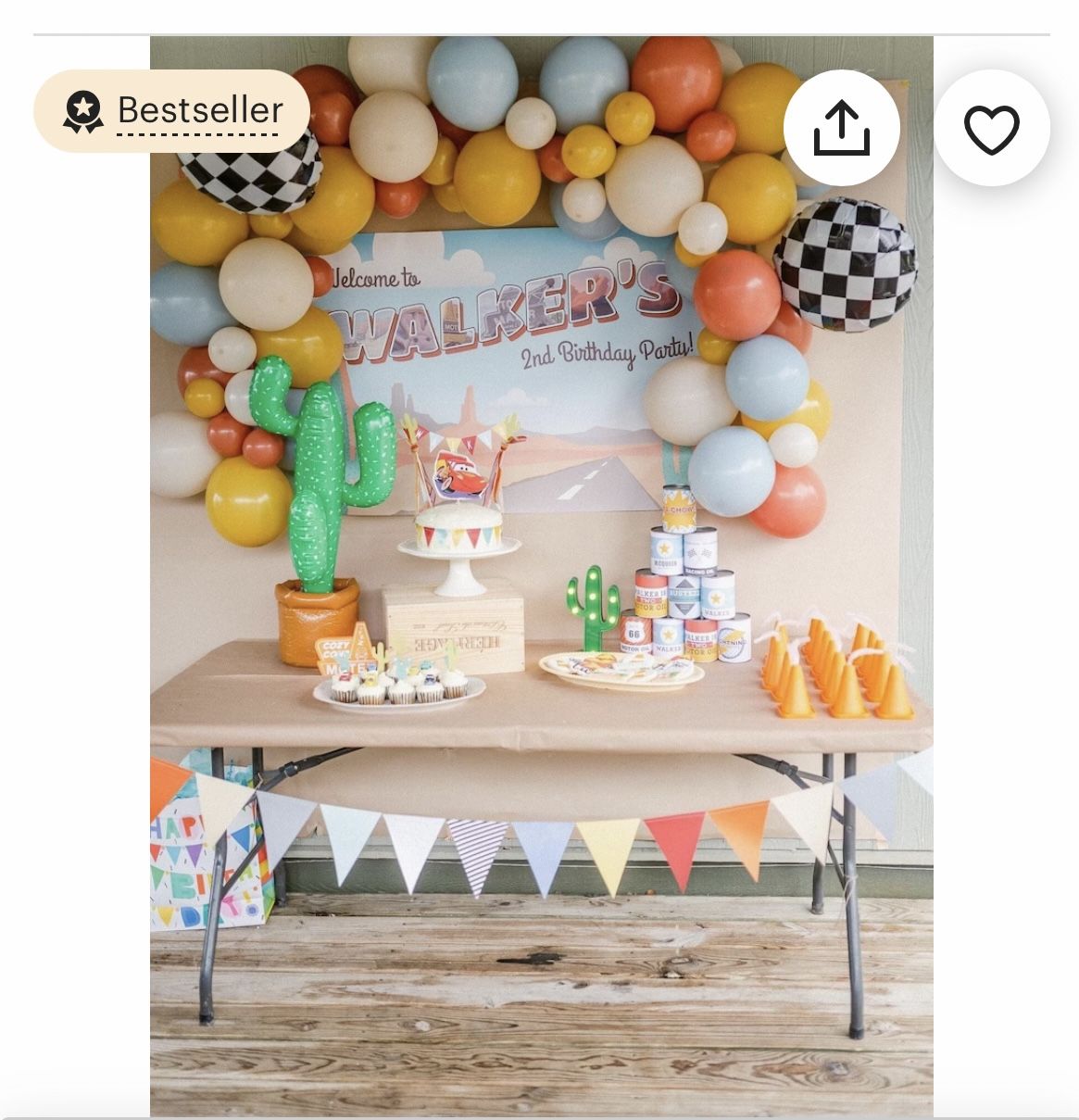 Pixar's Cars Movie Birthday Party Decoration