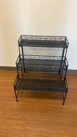 3-Tier Wrought Iron Plant Stand / Display Shelf – $175