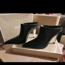 MICHAEL KORS HALLE LEATHER MULE PUMPS SIZE 7.5  WOMENS