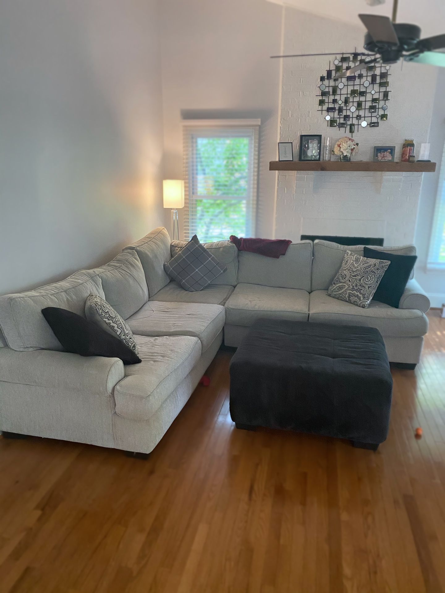 L Shaped Couch with Ottoman
