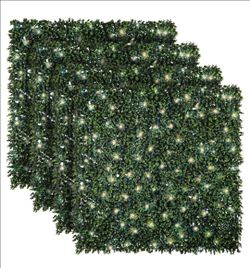 Artificial Hedge Panels with Lights 4 pack