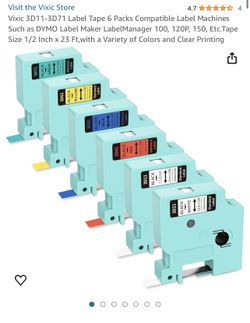 Vixic 3D11-3D71 Label Tape 6 Packs