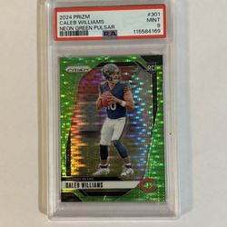 2024 Panini Prizm - Rookies Caleb Williams #301 Neon Green Pulsar Prizm PSA 9