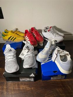6 brand new pairs - 5 adidas 1 Nike Jordan all size women 7 or 5.5 youth