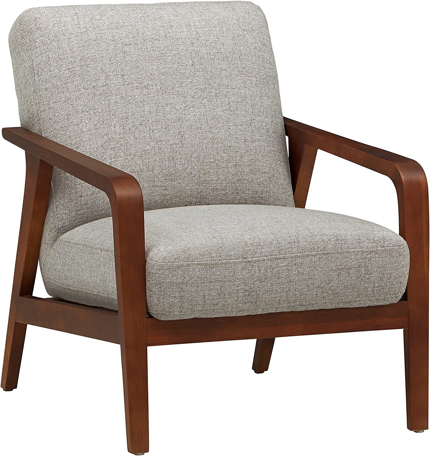 Modern Wooden Accent Chair, Light Gray