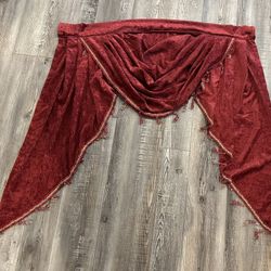 Red Velvet Window Curtains