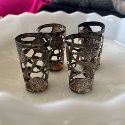 Sterling Silver Vintage Shot Glass Overlays