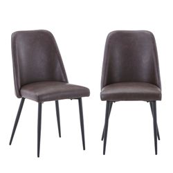 Maddox Dark Brown Uph Chair (Set of 2)