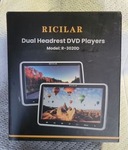 Ricilar 1080P Dual 2 Headrest Dvd Players Model: R-3020D *BRAND NEW*