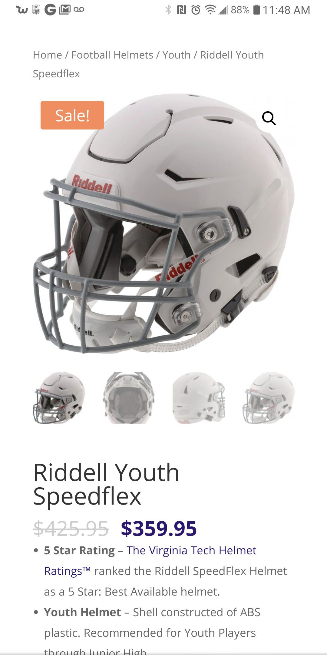 Riddell Speedflex football helmet Size xl