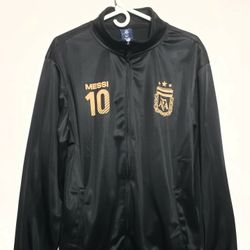  ARGENTINA AFA LIONEL MESSI  BLACK GOLD TRACK JACKET MENS SIZE L