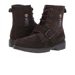 Ralph Lauren Polo Bear Ranger HI II Boots Leon Size 2 Boys RF100689 NEW
