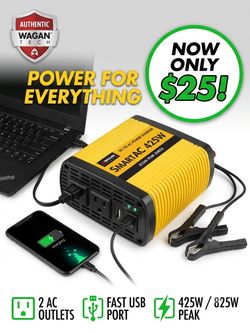 Wagan Tech 425W Power Inverter - Road Trip Essential - $25