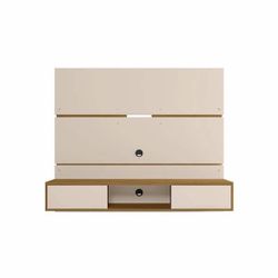 Manhattan Comfort Vernon 62.99” Floating Entertainment Center — Off-White & Cinnamon — Brand New, Sealed
