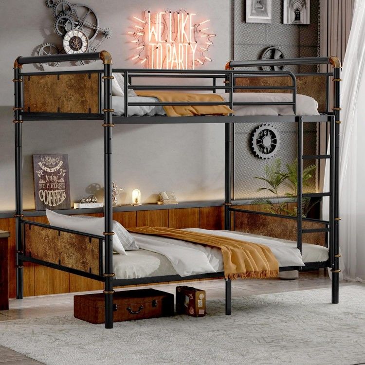 Miscoos Twin XL Over Twin XL Bunk Bed