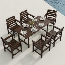 Premium HDPE Outdoor Dining Table Set Patio Furniture