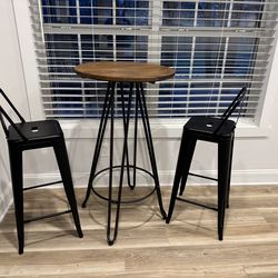 Bar tabletop and chairs