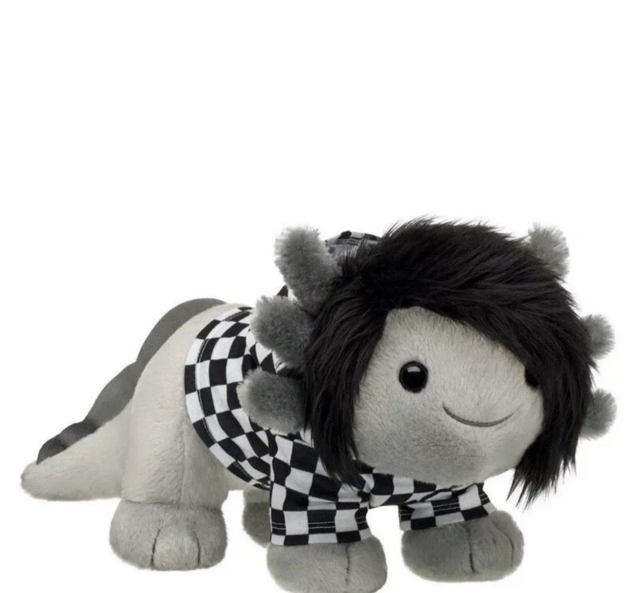  Build A Bear Emo Axolotl Stuffed Checkered Black and White Hoodie
