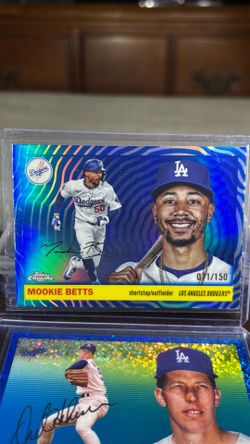 2025 Topps Chrome Platinum Mookie Betts Blue Sonar /150 Dodgers Color match Printed Auto