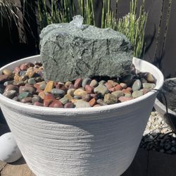 24” Custom Natural Granite Rock Water Fountain & Rainbow Rock Complete Package