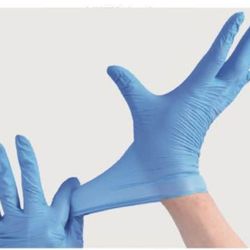 Blue Nitrile Vinyl blended gloves